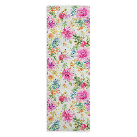 Ninola Design Natural Haze Spring Dahlias Floral Yoga Towel