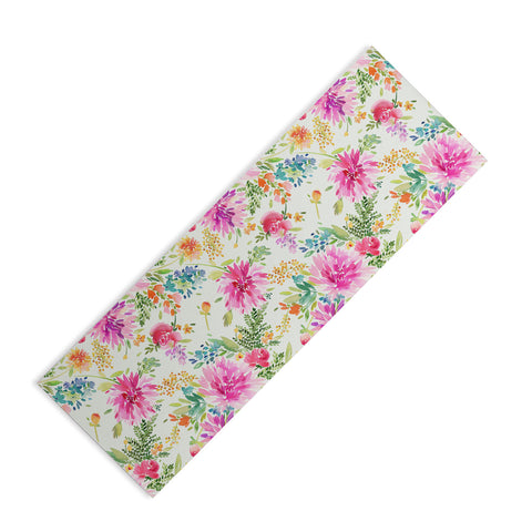 Ninola Design Natural Haze Spring Dahlias Floral Yoga Mat
