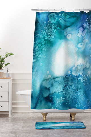 Ninola Design Natural Haze Under the Sea Shower Curtain And Mat