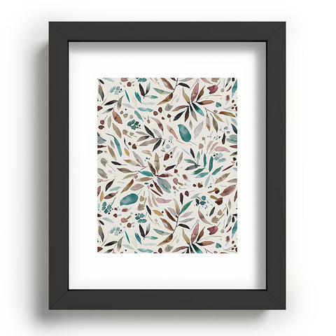 Ninola Design Nature Botanical Leaves Fall Recessed Framing Rectangle