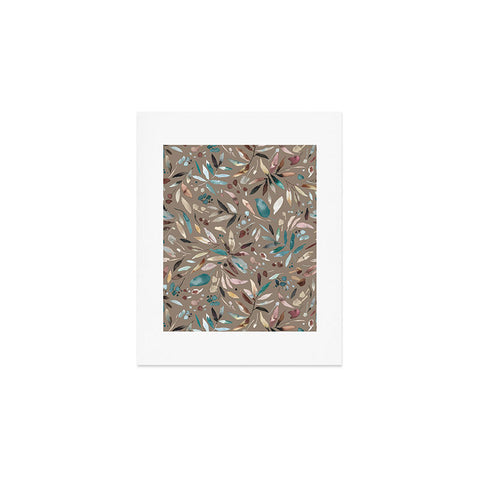 Ninola Design Nature Botanical Leaves Fall Brown Art Print