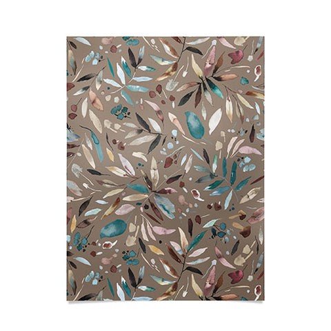 Ninola Design Nature Botanical Leaves Fall Brown Poster