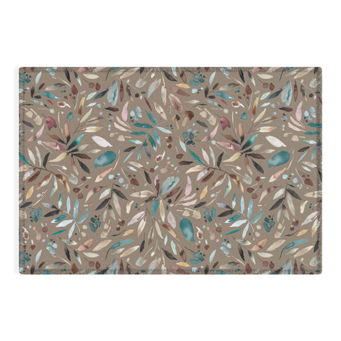 Ninola Design Nature Botanical Leaves Fall Brown Outdoor Rug
