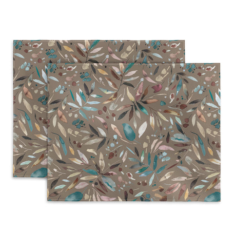 Ninola Design Nature Botanical Leaves Fall Brown Placemat