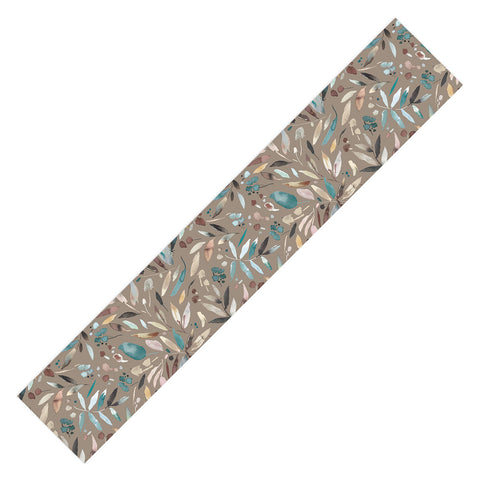 Ninola Design Nature Botanical Leaves Fall Brown Table Runner