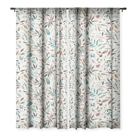 Ninola Design Nature Botanical Leaves Fall Sheer Non Repeat