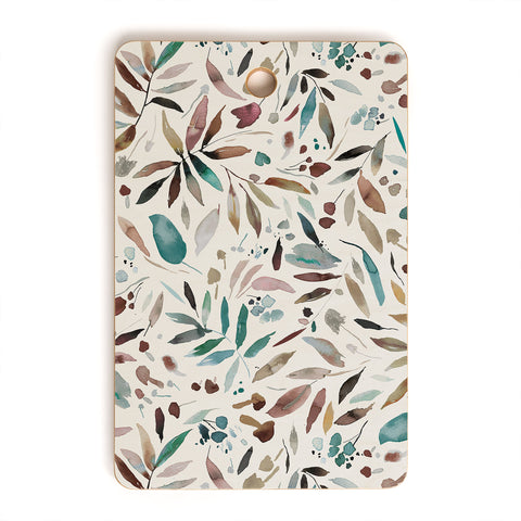Ninola Design Nature Botanical Leaves Fall Cutting Board Rectangle