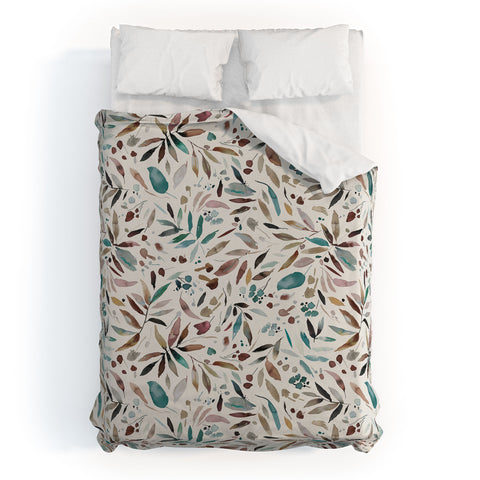 Ninola Design Nature Botanical Leaves Fall Duvet Cover