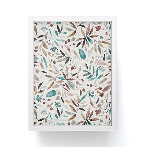 Ninola Design Nature Botanical Leaves Fall Framed Mini Art Print