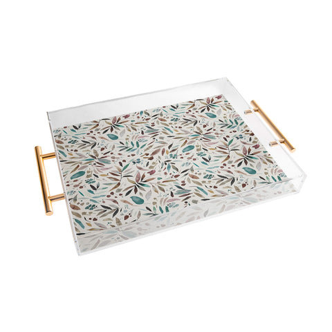 Ninola Design Nature Botanical Leaves Fall Acrylic Tray