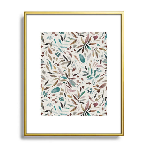 Ninola Design Nature Botanical Leaves Fall Metal Framed Art Print