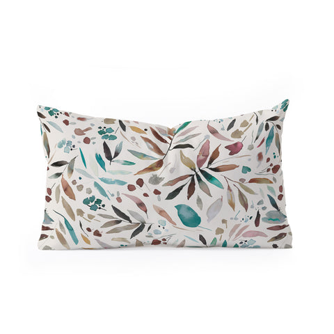 Ninola Design Nature Botanical Leaves Fall Oblong Throw Pillow