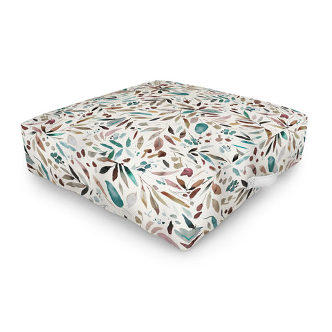 Ninola Design Nature Botanical Leaves Fall Outdoor Floor Cushion