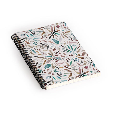 Ninola Design Nature Botanical Leaves Fall Spiral Notebook