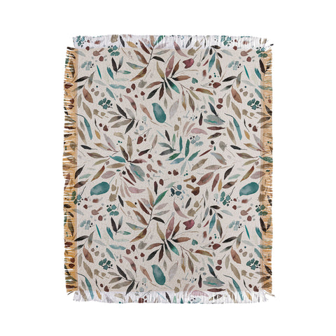 Ninola Design Nature Botanical Leaves Fall Throw Blanket