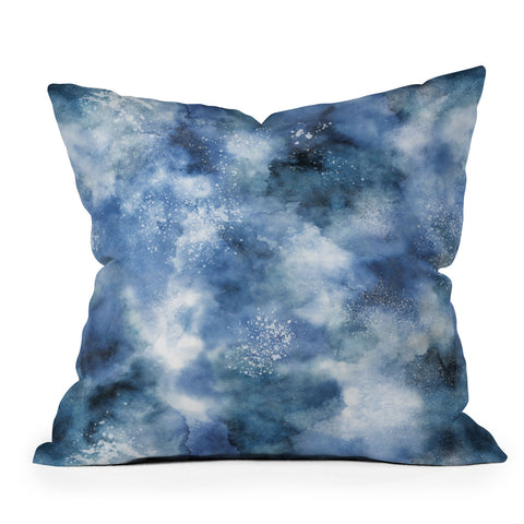 Ninola Design Ocean water blues Outdoor Throw Pillow