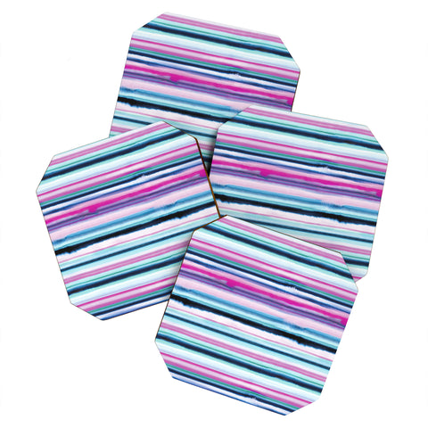 Ninola Design Ombre Sea Pink and Blue Coaster Set