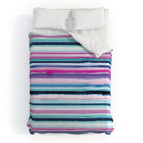 Ninola Design Ombre Sea Pink and Blue Duvet Cover