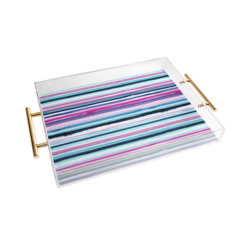 Ninola Design Ombre Sea Pink and Blue Acrylic Tray