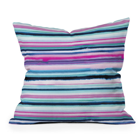 Ninola Design Ombre Sea Pink and Blue Outdoor Throw Pillow