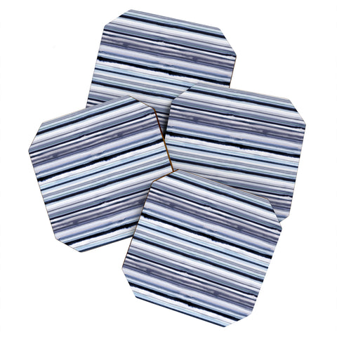 Ninola Design Ombre Sea Stripes Navy Coaster Set
