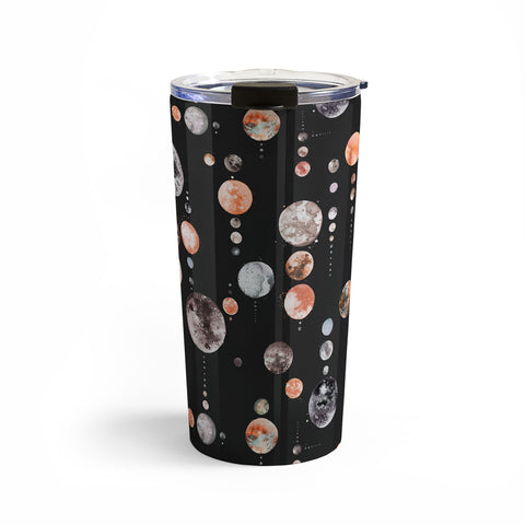 Ninola Design Orange Astronomy Dark Moons Travel Mug
