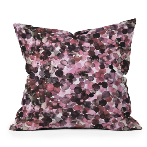 Ninola Design Overlapped Dots Sensual Pink Outdoor Throw Pillow