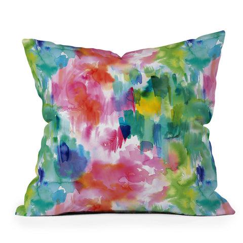 Ninola Design Painterly Tropical Texture Outdoor Throw Pillow