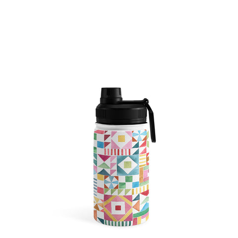 Ninola Design Patchwork Checker Joy of together Water Bottle