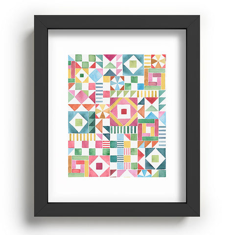 Ninola Design Patchwork Checker Joy of together Recessed Framing Rectangle