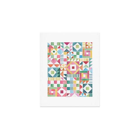 Ninola Design Patchwork Checker Joy of together Art Print