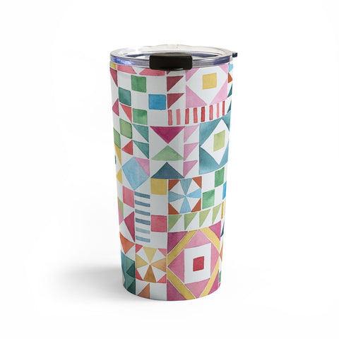 Ninola Design Patchwork Checker Joy of together Travel Mug