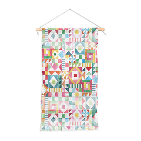 Ninola Design Patchwork Checker Joy of together Wall Hanging Portrait