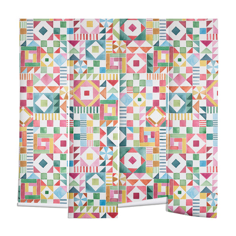 Ninola Design Patchwork Checker Joy of together Wall Mural