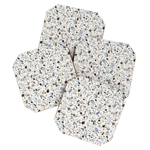 Ninola Design Pebble terrazzo blue Coaster Set