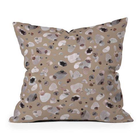 Ninola Design Pebbles Beige Outdoor Throw Pillow