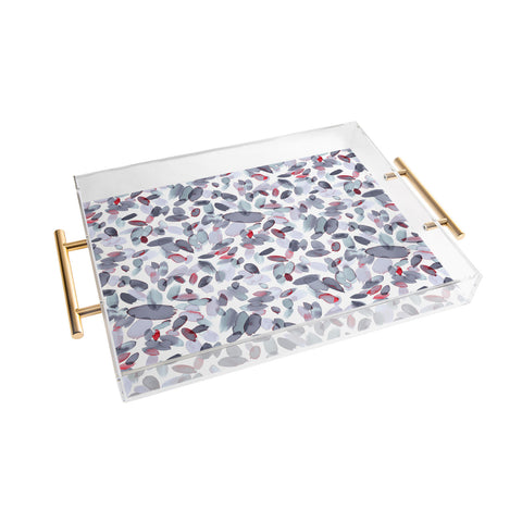 Ninola Design Petal Stains Gray Acrylic Tray