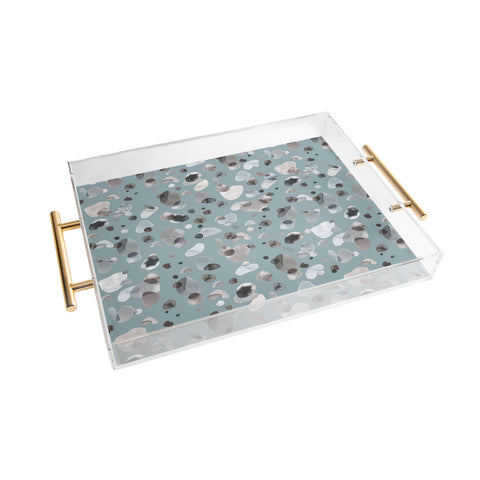Ninola Design Playful organic shapes Moody blue Acrylic Tray
