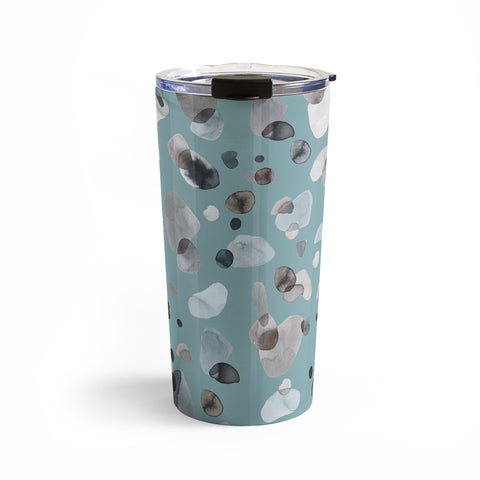 Ninola Design Playful organic shapes Moody blue Travel Mug