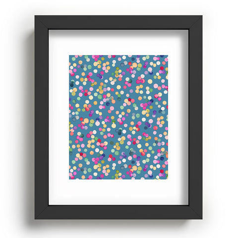 Ninola Design Polka Dots Happy Blue Recessed Framing Rectangle