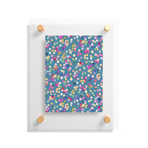 Ninola Design Polka Dots Happy Blue Floating Acrylic Print