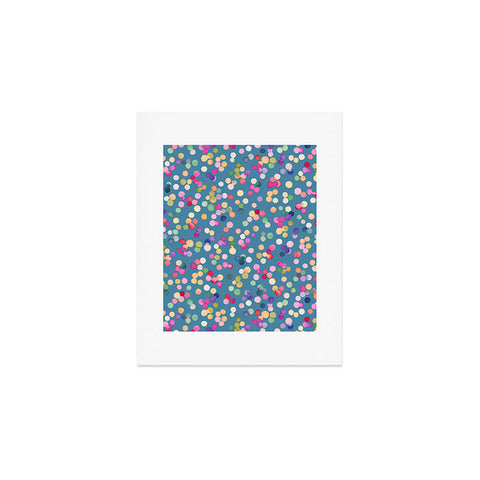 Ninola Design Polka Dots Happy Blue Art Print