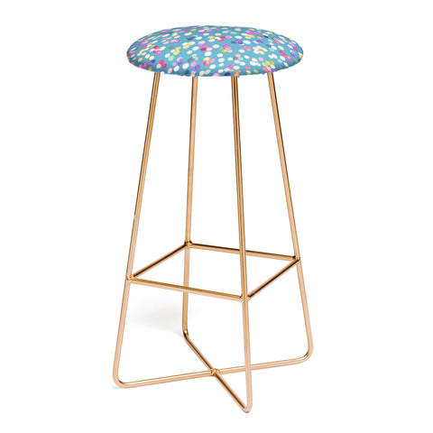 Ninola Design Polka Dots Happy Blue Bar Stool