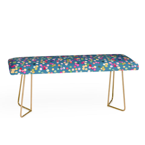 Ninola Design Polka Dots Happy Blue Bench