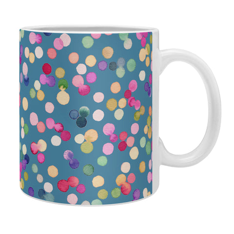 Ninola Design Polka Dots Happy Blue Coffee Mug