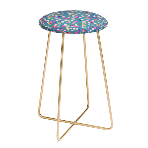 Ninola Design Polka Dots Happy Blue Counter Stool
