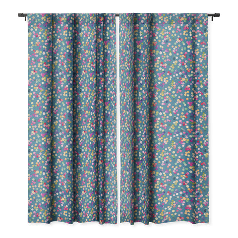 Ninola Design Polka Dots Happy Blue Blackout Window Curtain