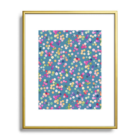 Ninola Design Polka Dots Happy Blue Metal Framed Art Print