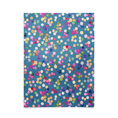 Ninola Design Polka Dots Happy Blue Poster