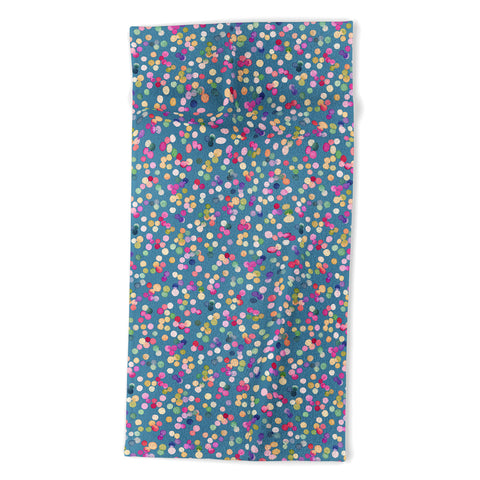 Ninola Design Polka Dots Happy Blue Beach Towel